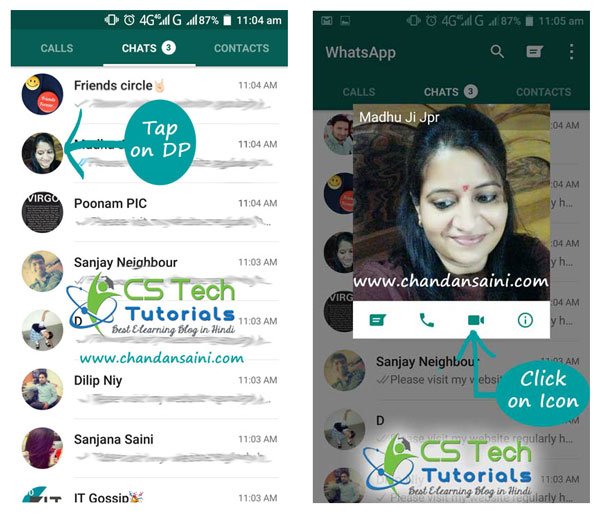 Whatsapp video Calling feature in hindi